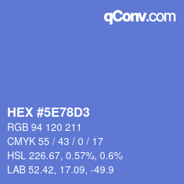 カラーコード: HEX #5E78D3 | qconv.com