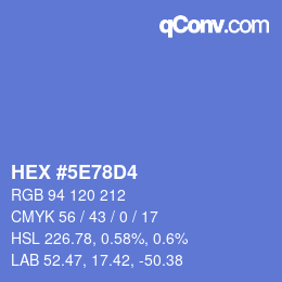 Code couleur: HEX #5E78D4 | qconv.com