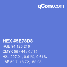 Color code: HEX #5E78D8 | qconv.com