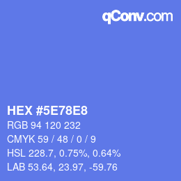 Color code: HEX #5E78E8 | qconv.com