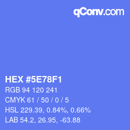 Color code: HEX #5E78F1 | qconv.com