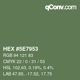 Color code: HEX #5E7953 | qconv.com