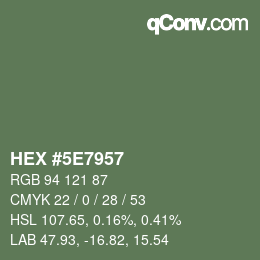 Color code: HEX #5E7957 | qconv.com