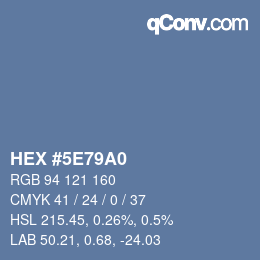 カラーコード: HEX #5E79A0 | qconv.com
