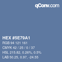 Color code: HEX #5E79A1 | qconv.com