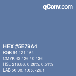 Color code: HEX #5E79A4 | qconv.com