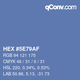 Color code: HEX #5E79AF | qconv.com