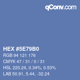 Color code: HEX #5E79B0 | qconv.com