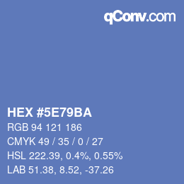 Color code: HEX #5E79BA | qconv.com