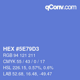 カラーコード: HEX #5E79D3 | qconv.com
