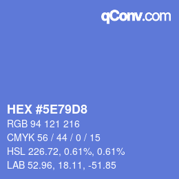 Color code: HEX #5E79D8 | qconv.com
