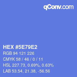 カラーコード: HEX #5E79E2 | qconv.com