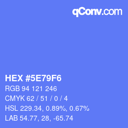 Color code: HEX #5E79F6 | qconv.com