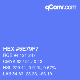 カラーコード: HEX #5E79F7 | qconv.com
