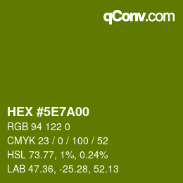 Farbcode: HEX #5E7A00 | qconv.com