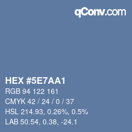 Color code: HEX #5E7AA1 | qconv.com