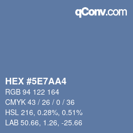 Color code: HEX #5E7AA4 | qconv.com