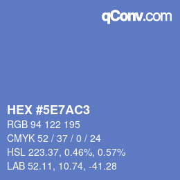 カラーコード: HEX #5E7AC3 | qconv.com