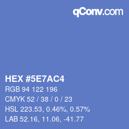 カラーコード: HEX #5E7AC4 | qconv.com