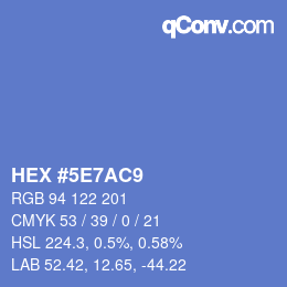 カラーコード: HEX #5E7AC9 | qconv.com