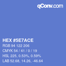 Color code: HEX #5E7ACE | qconv.com