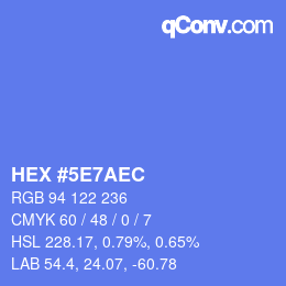 Color code: HEX #5E7AEC | qconv.com