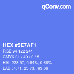 カラーコード: HEX #5E7AF1 | qconv.com