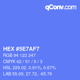 Código de color: HEX #5E7AF7 | qconv.com