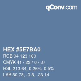 Farbcode: HEX #5E7BA0 | qconv.com