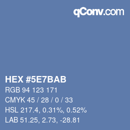 Color code: HEX #5E7BAB | qconv.com