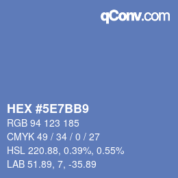 Color code: HEX #5E7BB9 | qconv.com