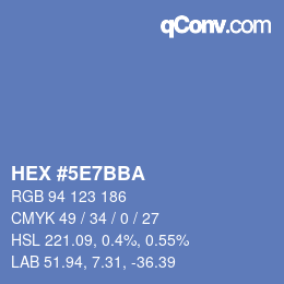 カラーコード: HEX #5E7BBA | qconv.com