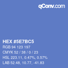 Color code: HEX #5E7BC5 | qconv.com
