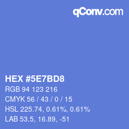 Color code: HEX #5E7BD8 | qconv.com