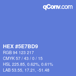 カラーコード: HEX #5E7BD9 | qconv.com