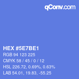 カラーコード: HEX #5E7BE1 | qconv.com