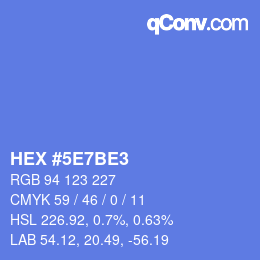 カラーコード: HEX #5E7BE3 | qconv.com