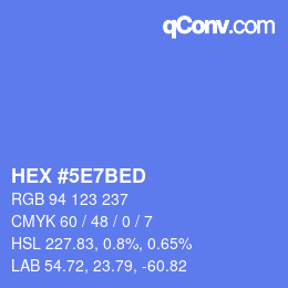 Color code: HEX #5E7BED | qconv.com