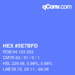 カラーコード: HEX #5E7BFD | qconv.com