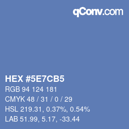 Farbcode: HEX #5E7CB5 | qconv.com