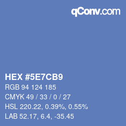 カラーコード: HEX #5E7CB9 | qconv.com