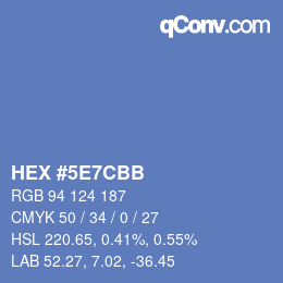 Code couleur: HEX #5E7CBB | qconv.com