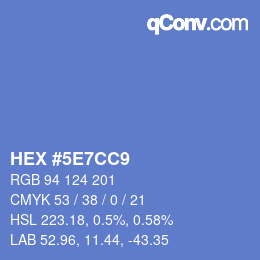 カラーコード: HEX #5E7CC9 | qconv.com