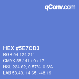 カラーコード: HEX #5E7CD3 | qconv.com