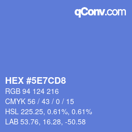 カラーコード: HEX #5E7CD8 | qconv.com