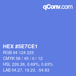 Color code: HEX #5E7CE1 | qconv.com