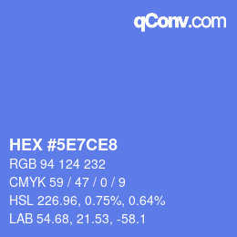 Color code: HEX #5E7CE8 | qconv.com