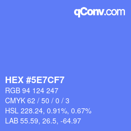 Código de color: HEX #5E7CF7 | qconv.com