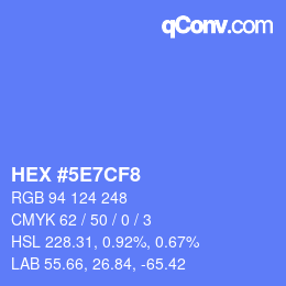 颜色代码: HEX #5E7CF8 | qconv.com