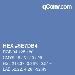 Color code: HEX #5E7DB4 | qconv.com